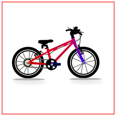 red bicycle on white background.this is vector bicycle image and very attractive.