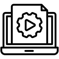 Blog Management black outline icon, related to digital marketing theme, use for modern concept, UI or UX kit and app development.