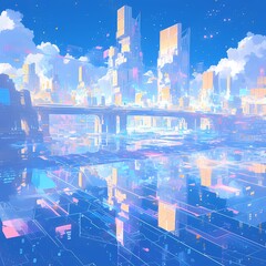 Experience the Ultimate Dreamscape with Our Captivating Digital Illustration of a Futuristic City