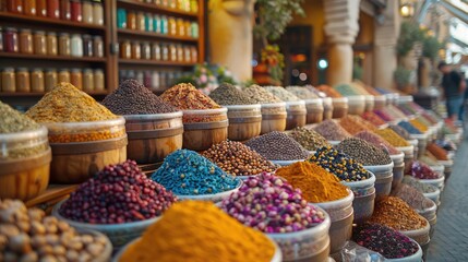 A bustling spice souk in Dubai, United Arab Emirates, 4k, ultra hd