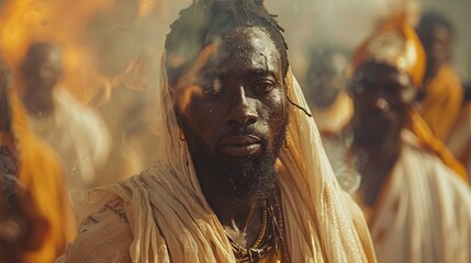 A traditional Ethiopian Timkat (Epiphany) celebration, with processions and rituals, 4k, ultra hd