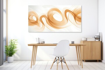 Abstract coffee bean swirl canvas, suitable for a modern office or living space, symbolizing energy and the dynamic flow of ideas stimulated by caffeine