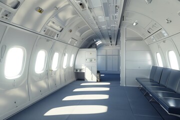 interior of an empty passenger plane
