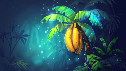A playful banana swings from tree to tree in a lush rainforest, its potassiumrich body swinging with the rhythm of the jungle