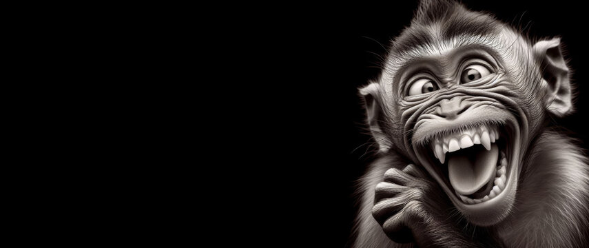 Laughing Moneky - Monkey funny expression- Generative AI