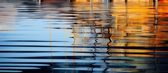 Boat reflection on water surface