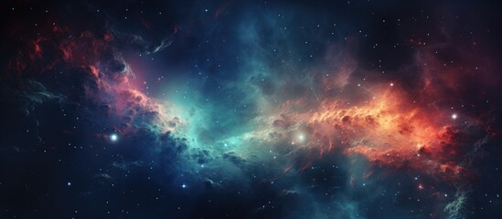 Colorful cosmic gas clouds in space - obrazy, fototapety, plakaty