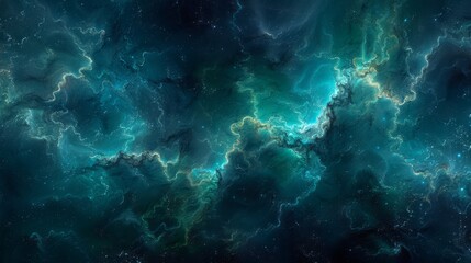 Fototapeta na wymiar Organic abstract panorama wallpaper background featuring swirling, fluid shapes