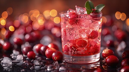 Cranberry and vodka, simple and elegant, in a slender glass