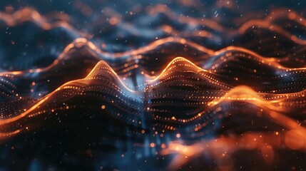 Animated Abstract Audio Waves on Dark Background