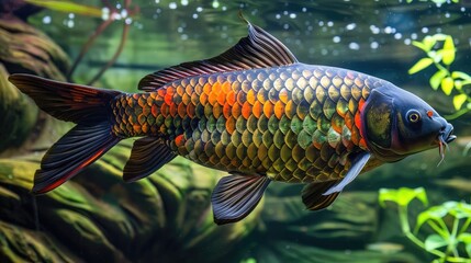 Colorful ornamental carp fish