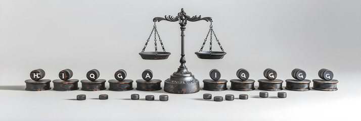 Balancing Scale Displaying Quintal and Other Units of Measurement Concept Illustration