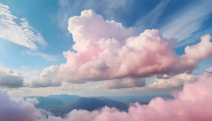 Dreamy Pastel Skies Enlighten the Day. Generative AI