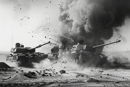 tank being shelled by another tank 