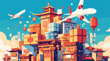 Obraz na płótnie Canvas Chinese online mall Taobao vector icon illustration