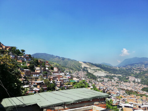 Aerial view of Medellín's thirteen commune.