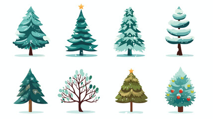 Christmas and New Year tree. vector illustration on