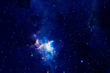 Fototapeta na wymiar Blue space nebula. Elements of this image furnished by NASA