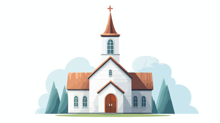 Church icon vector illustration isolated on white 2