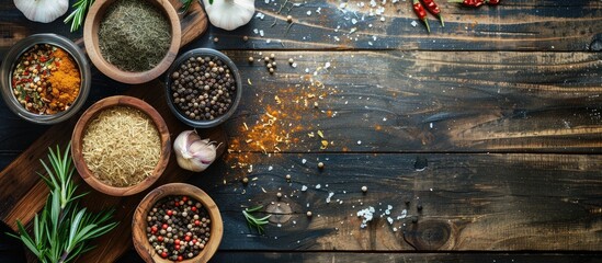 Cooking history with seasoning on a timber surface