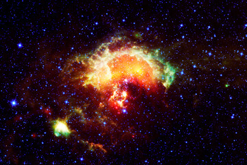 Bright green nebula. Elements of this image furnished by NASA