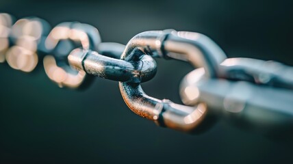 Close-up of metal chain with blurred background