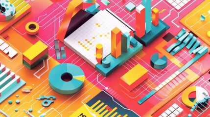 A vibrant infographic explaining economic trends AI generated illustration