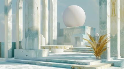 Abstract art inspired by ancient Greek architecture AI generated illustration