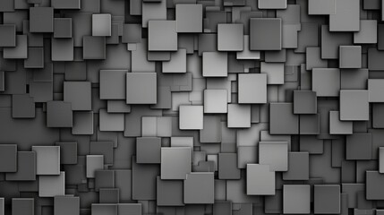 Fototapeta premium Abstract pattern of squares and rectangles in shades of grey AI generated illustration