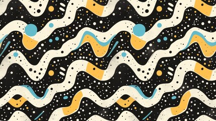 Abstract pattern of zig-zag lines and dots AI generated illustration