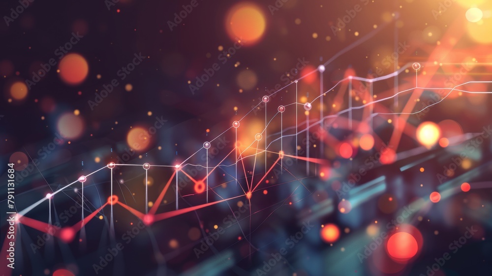 Poster an abstract representation of business growth through interconnected lines and shapes ai generated i