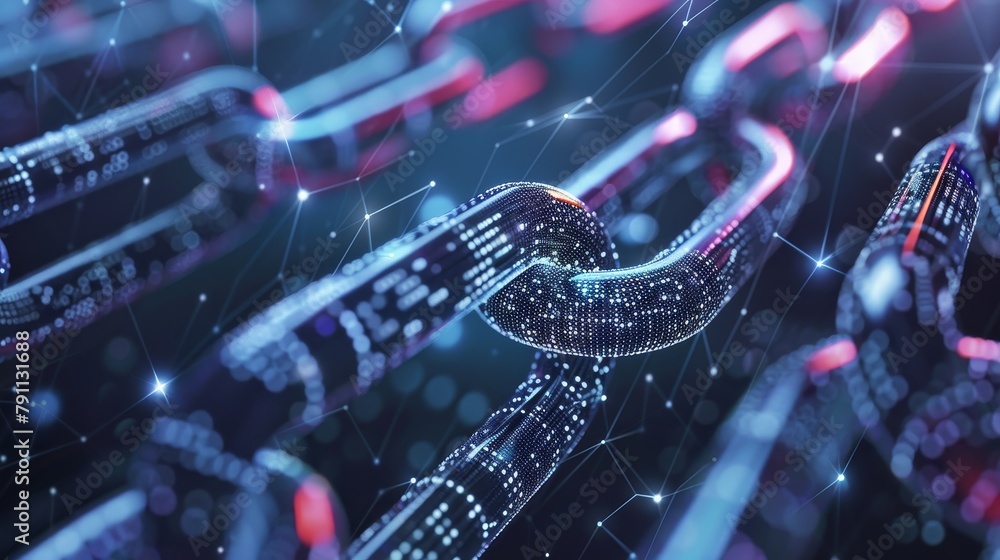 Aufkleber an abstract representation of blockchain technology ai generated illustration