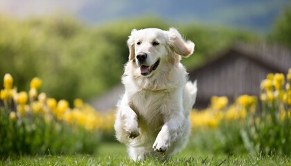 Golden Retriever dog outdoors in nature