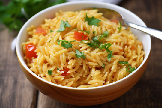 A delicious bowl of orzo generative AI