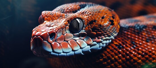 Close-up of a Crimson Serpent's Head