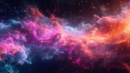 A colorful cloud of stars and space dust in the sky, AI - obrazy, fototapety, plakaty