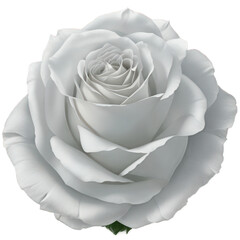 white rose isolated on white, transparent png, cutout
