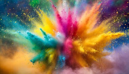Colorful powder explosion effect on indian holiday