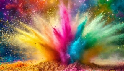 Colorful powder explosion effect on indian holiday