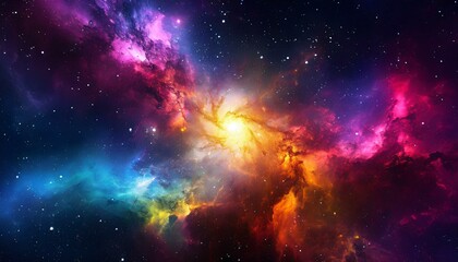 Colorful space galaxy, supernova nebula background 