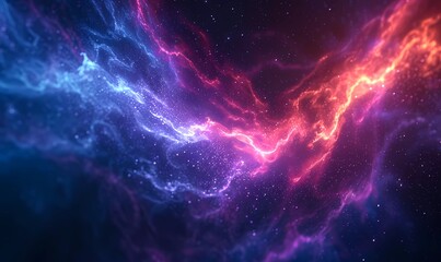 Vibrant digital illustration of energy currents in deep space with a vivid color palette