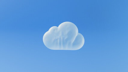 3D illustration of cloud shape in the form of transparent inflated balloons