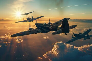 World War Two British vintage flight formation