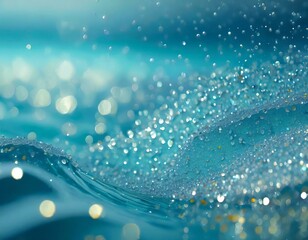 美しい透明度の高いアクアブルーの波と水の飛沫マクロ撮影テクスチャスタイル写真壁紙