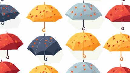 Closed and open umbrellas seamless pattern. Cute wa