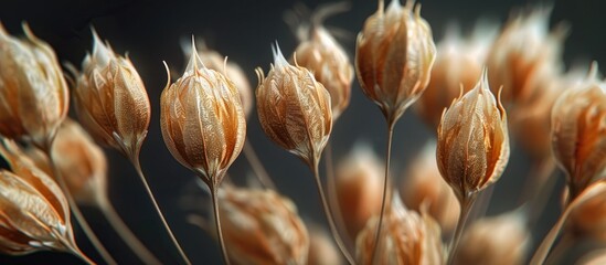 Delicate Samara Seed Pods in Minimalist Macro Photography Style