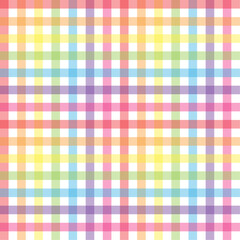 虹色のギンガムチェック、シームレス、背景素材