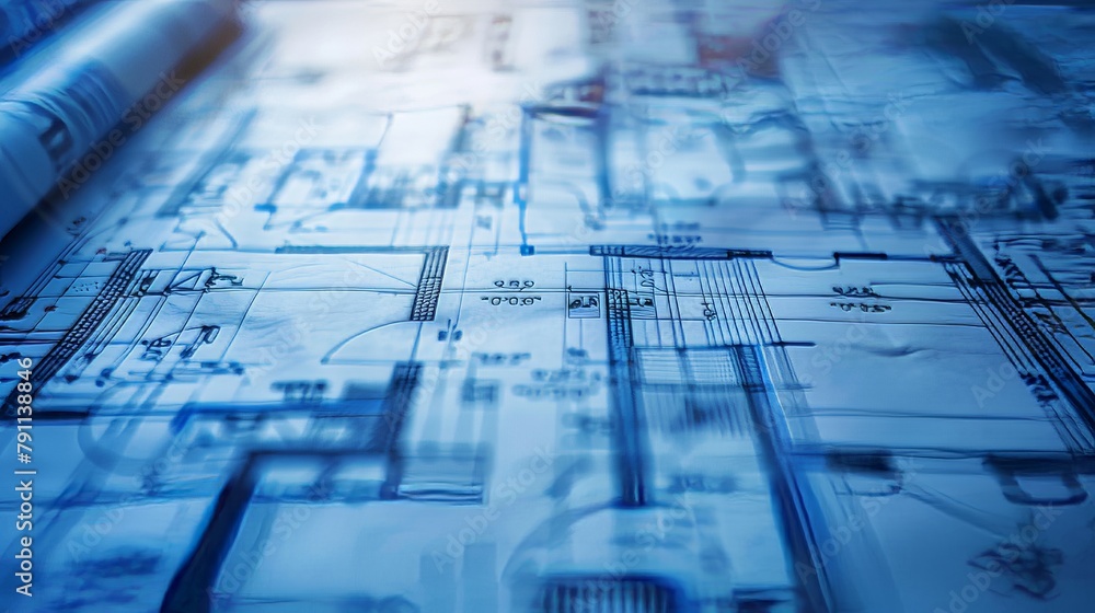 Poster blueprint for a mixed-use development project ai generated illustration