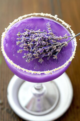 Lavender garnish cocktail idea - delicious alcoholic drink, Ai-generated