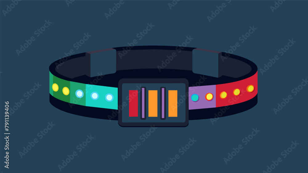 Poster A martial arts belt with integrated LED lights illuminates different colors based on the users performance and progress motivating them to push
